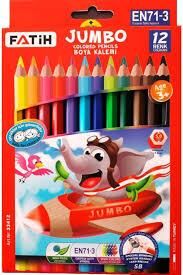 KURUBOYA FATİH TAM BOY JUMBO ÜÇGEN KARTON KUTU 12 RENK (33490)