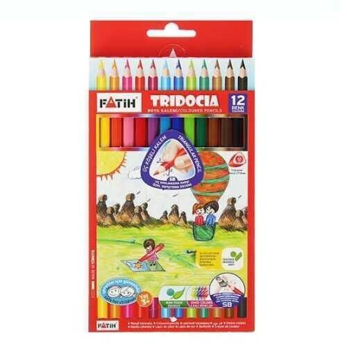 KURUBOYA FATİH TAM BOY ÜÇGEN KARTON KUTU 12 RENK (33250)