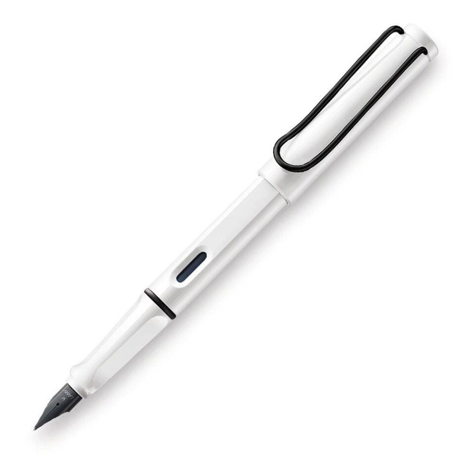 LAMY SAFARI PARLAK  BEYAZ DOLMAKALEM SIYAH KLIPS  M UC 4037679 019