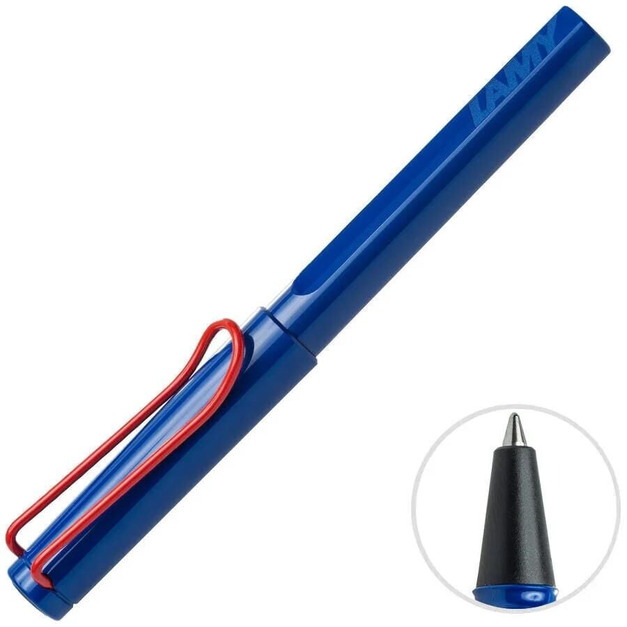 LAMY SAFARI PARLAK MAVI ROLER KALEM KIRMIZI KLIPS 4037662 314
