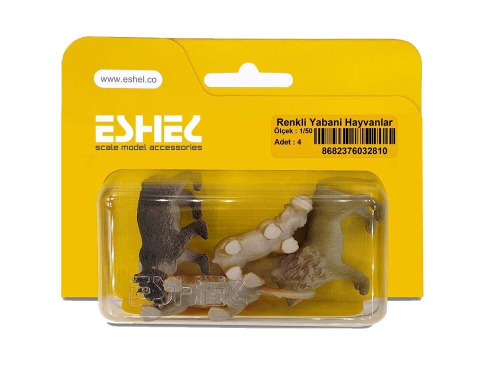 ESHEL RENKLİ YABANİ HAYVANLAR 1/50 4 LÜ